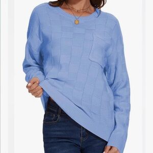 Elegant Sky Blue Women's Sweater blue 2xxl